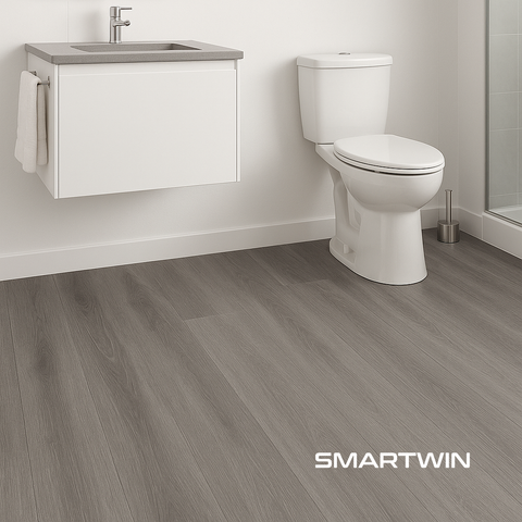 Piso Vinílico SPC Ceniza 5mm 18.4x122cm Alto trafico 2.24m2 incluye manta IXPE