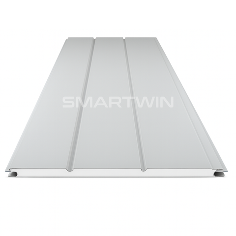 Metal Siding Blanco Tres Tablas 40x380x1.6 cm Pack 8 Unidades