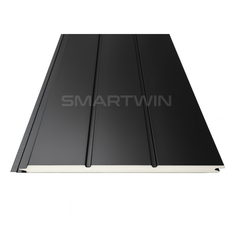 Metal Siding Negro Grafito Tres Tablas 40x380x1.6 cm