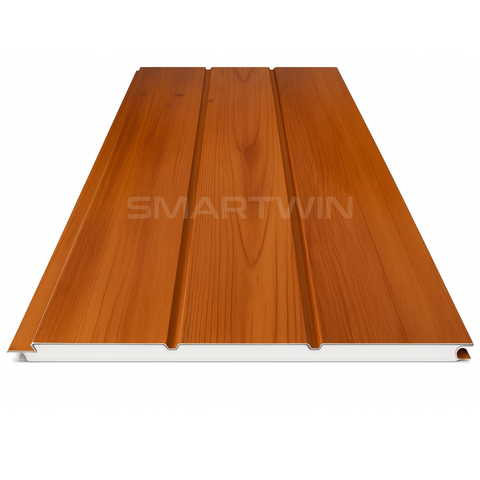 Metal Siding Madera Cedro 3 Tablas 40x380x1.6 cm Pack 8 Unidades