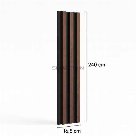 Wall Panel Classic Caoba Marrón con Fondo Negro Pack 10 Unidades