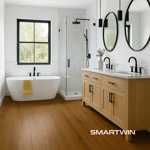 Piso Vinílico SPC Tzalam 5mm 18.4x122cm Alto trafico 2.24m2 incluye manta IXPE