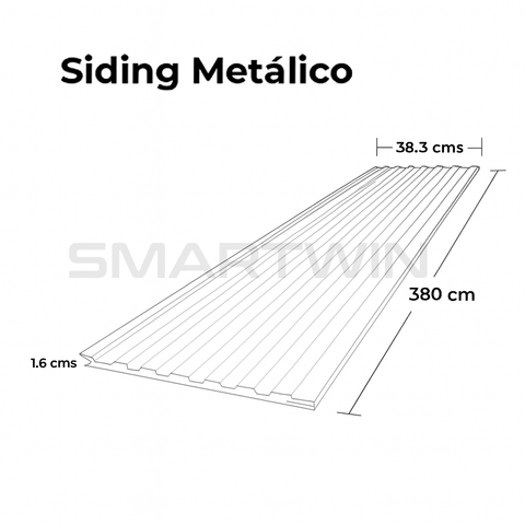 Metal Siding Madera Cedro 3 Tablas 40x380x1.6 cm