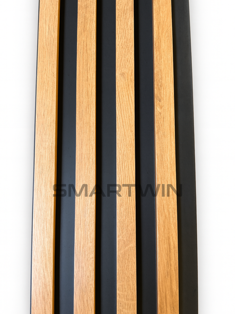 Wall Panel Classic Roble Nuevo con Fondo Negro Pack 10 Unidades