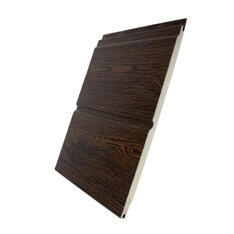 Metal Siding Madera Nogal 2 Tablas Texturizado 40x380x1.6 cm Pack 8 Unidades